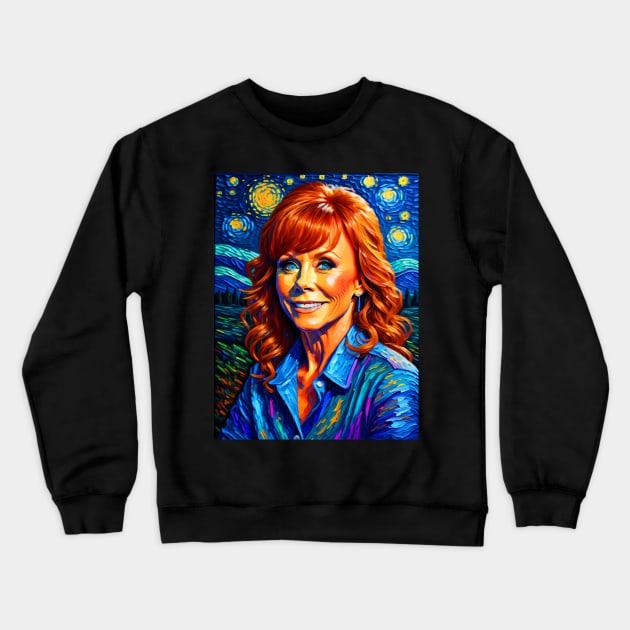 Reba McEntire in Starry night Crewneck Sweatshirt by FUN GOGH